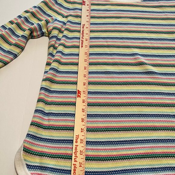 Talbots NWOT Rainbow Stripe Zipper Shoulder Curved Hem Sweater 1X - Picture 4 of 7
